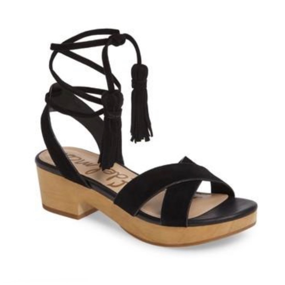 Sam Edelman Jenna‎ Ankle Wrap Sandal Black 90’s 9